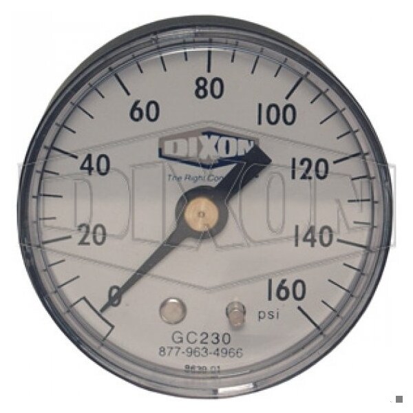 Standard Dry Gauge, 0 to 30 psi, 1/4 in Connection, 2 in Dial, +/- 3-2-3 %